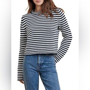 New La Ligne Mini Marina Fine Stripe Sweater Navy Size M